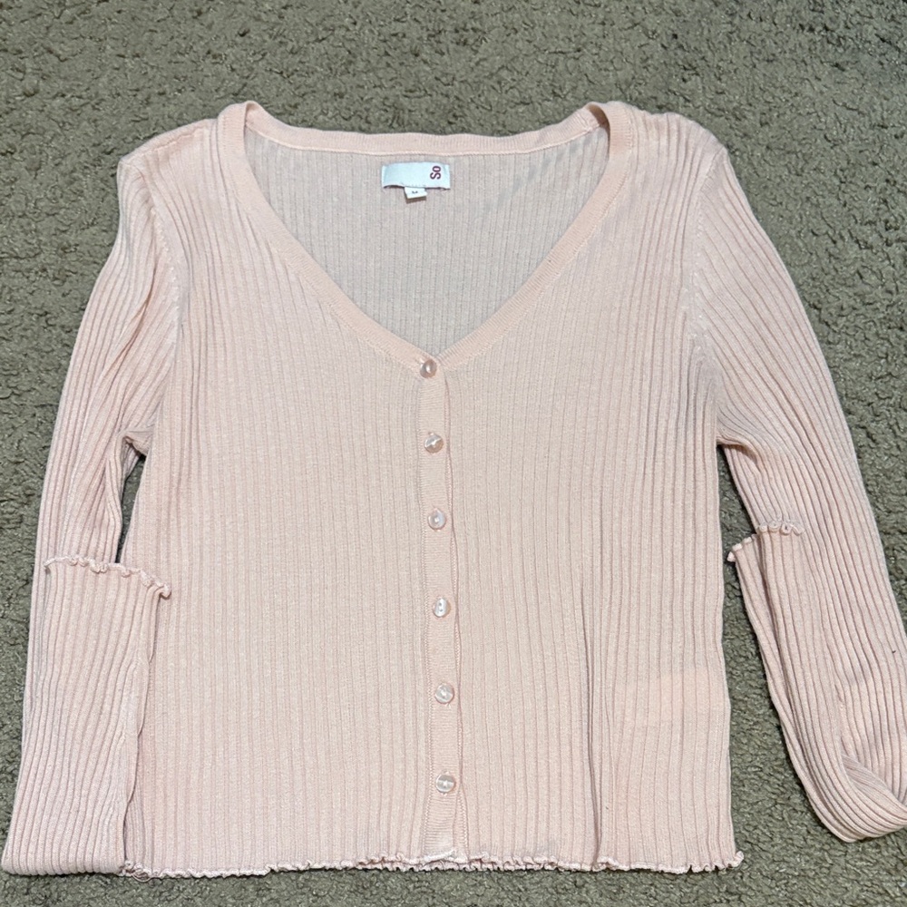 Women's Pink Ribbed Top
